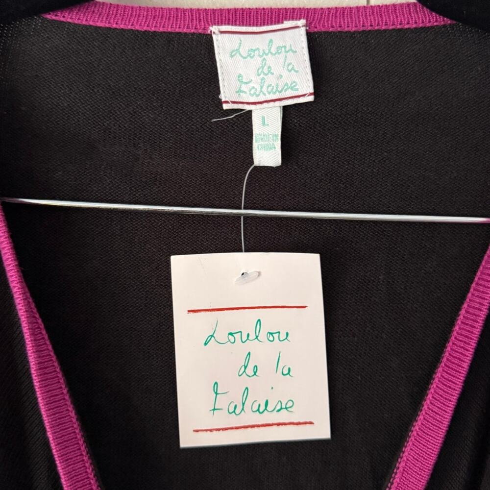LOULOU DE LA FALAISE X ANTHRO NWT Assymetrical Long Sleeve Wrap Sweater L - Picture 4 of 6